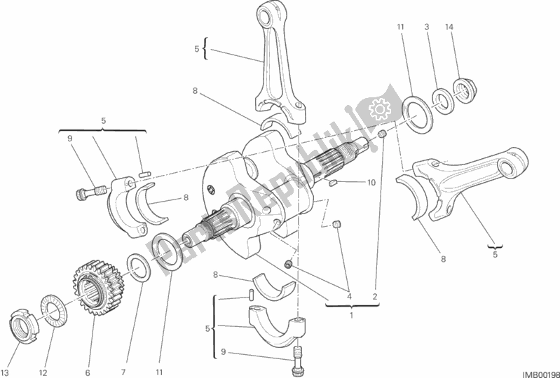 All parts for the Connecting Rods of the Ducati Monster 1200 S USA 2014